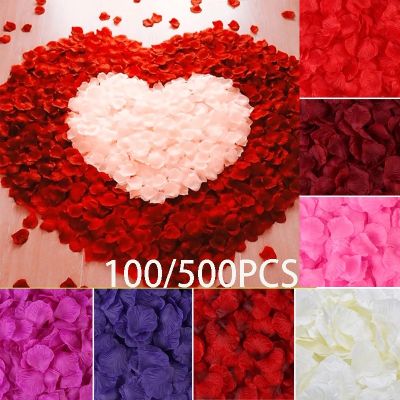 【CC】 100/500PCS Artificial Petals Colorful Wedding  Anniversary Silk for Decoration Supplies