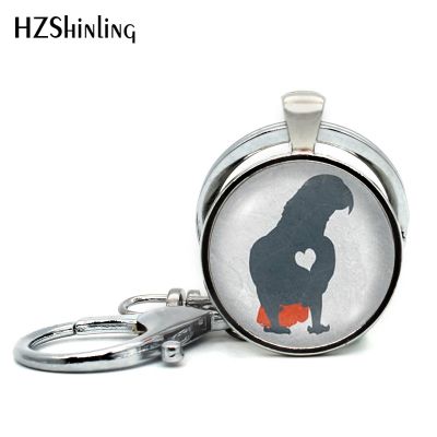 【CW】✕✜▣  2018 New Arrival African Keychains Keyring Parrots Photo Jewelry Glass chain Hand craft Keyrings