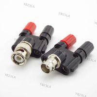 1pcs BNC Female Male to Two Dual 4mm Banana Plug Jack Coaxial Connector RF Adapter Audio Adapter for CCTVYB23TH