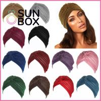 SUN BOX นุ่มยืดได้ เครื่องประดับผม ผ้าโพกหัวผมร่วง ผ้าคลุมศีรษะ มะเร็ง Chemo Beanies ฮิญาบของผู้หญิง ผ้าพันหัว หมวกมุสลิม