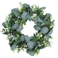 Eucalyptus Leaf Wreath Round Green Fake Eucalyptus Leaves Wreath Vines Wreath for Patio Garden Porch Farmhouse Festival Celebration successful