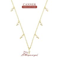 CANNER Natural Freshwater Pearl Necklace For Women 925 Sterling Silver Jewelry Charming Pendant Chain 18K Choker Bijoux Collar