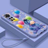 Casing ponsel Disney Eeyore sarung HP imut untuk Redmi Note 12 11T 11S 11E 10S 10T 9T Pro Plus tali cair