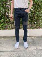 TPPJEANS BR Skinny BlackXBlack  กางเกงยีนส์สกินนี่ชายสีดำ ผ้ายืดแถบหนังดำ ผ้ายืดสวมใส่สบาย งานตัดเย็บอย่างดี Size 26-36 รับชำระปลายทาง