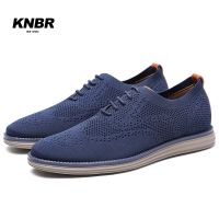 KNBR Mens Sneakers 2023 Spring Breathable Knitted Mesh Casual Shoes Lightweight Casual Shoes Office Work Footwear Men Shoes