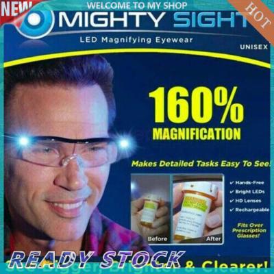 1Pair Mighty Buit-in Leds Sight Magnifying Magnification Eyewear HD Lenses Rechargeable Glassess