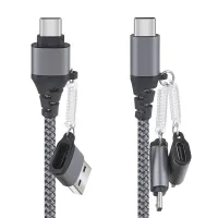 2ม. 5อิน1 USB C ถึง USB Type C สำหรับ Samsung S20 PD 60W สายสำหรับ Huawei Xiaomi 14Plus ชาร์จเร็ว3.0 USB-C USB เร็วตัวแปลงสายสายชาร์จ