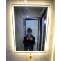 Gương đèn led hoàng kim, gương nhà tắm phòng tắm giá rẻ kích thước 50x70cm thumbnail