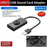 ORICO USB Sound Card Adapter 3 ช่องเสียบ 3.5mm ปรับเสียงได้ Mic Speaker Headset Audio Jack 3.5mm Mute Switch Volume