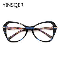 NEW Unusual Acetate Womens Grade Glasses Frame Transparent Women Prescription Eyeglasses Luxury Brand Female Computer Eyewear