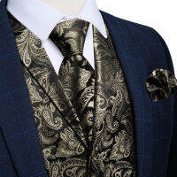 Luxury Paisley เสื้อกั๊กผู้ชายสีเทา Chaleco Hombre Bowtie เนคไทพ็อกเก็ตสแควร์ชุดชายเสื้ออุปกรณ์เสริมสำหรับฤดูใบไม้ผลิฤดูหนาว Autumn