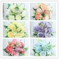 ♨✘✺ 7 HEADS Aritificial Flowers DIY Flower arrangements Peony Hydrangea Globose Chrysanthemum Living room decoration bedroom decoration