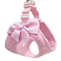 Small Diamond Decoration Soft Breathable Dog Chest Harness Vest Harness for Dogs Pets Collar Pets Chest Strap Leash Three Size Leashes