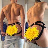 Sexy Mens Bondage Style Backless Jockstrap Mesh Pouch Breathable Thong Low-waist Fashion T-back