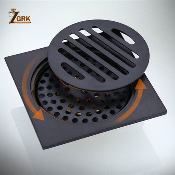 2021zgrk-black-brass-floor-drain-deodorant-100x100mm-square-anti-odor-linear-shower-drain-bathroom-balcony-shower-drain-hair-catcher