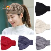 11DDTTII ผู้หญิง ผ้าพันคอสำหรับเด็กผู้หญิง Headwear โครเชต์สับปะรด ผ้าโพกศีรษะ ฤดูหนาว Headbands หมวกอุ่น ผ้าโพกหัวถัก