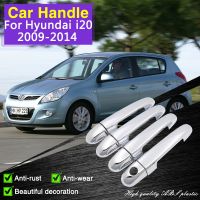 [สุดฮอต] ขอบโครเมียมฝาครอบมือจับประตูป้องกันสำหรับ Hyundai I20 2009 2014 PD รูปลอกสติ๊กเกอร์ตกแต่งรถยนต์ ABS ฝาทำจากพลาสติก