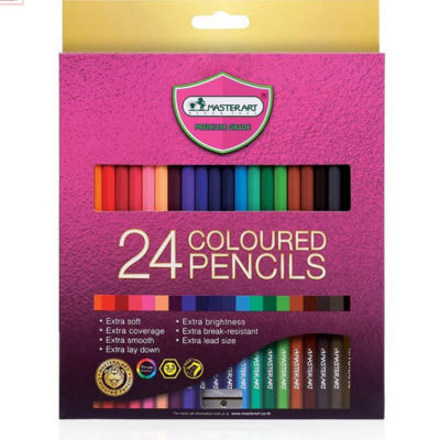 ดินสอสี สีไม้ มาสเตอร์อาร์ต Master art 24สี แท่งยาว 1หัว  ( 1 กล่อง )