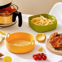 เครื่องทอดแผ่นรองไก่พิซซ่าทอดแจกันทรงขวดแก้วหม้อทอด Air Fryer ทำจากซิลิโคนสำหรับอบในเตาทอดอาหารหม้อแม่พิมพ์ปลอดภัยอุปกรณ์สำหรับห้องครัวแบบนำกลับมาใช้ใหม่ได้