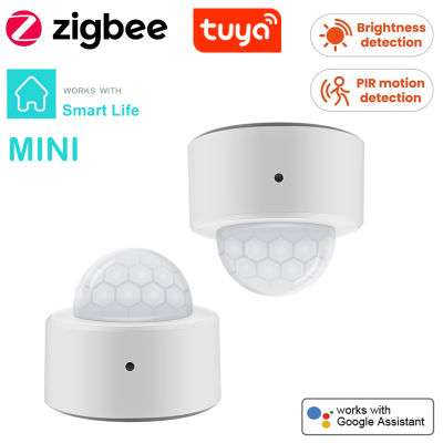 Tuya 2 In 1 Zigbee Mini PIR Motion Detector Bright Lux Light Passive Infrared Security Burglar Alarm Sensor
