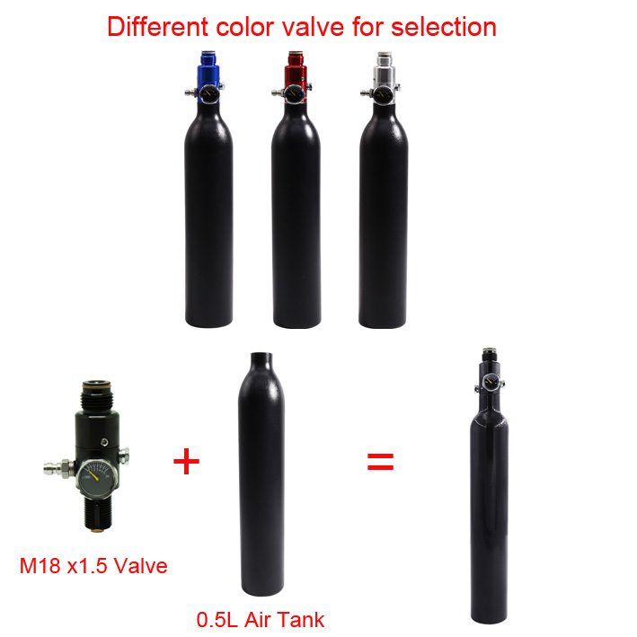 0.22L Air Tank High Compressed Bottle 1500psi Regulator Adjustable Valve Sports 