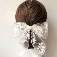 Women Solid Black White Lace Bow Elastic Hair Rubber Bands Bowknot Hair Ties Clips for Girls Ponytail Holder Hair Accessories Hair Accessories