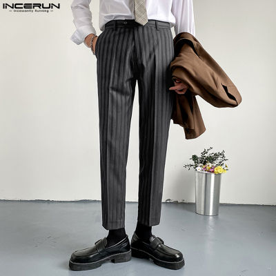 แฟชั่นผู้ชาย INCERUN กางเกงขายาวลำลองตรงชิโน (สไตล์เกาหลี)
