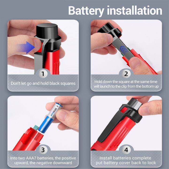 farfi-เครื่องทดสอบแรงดันไฟฟ้าไฟฟ้า12-1000v-ปรับความไวปากกาทดสอบได้1ชุด-ปรับเสียงได้มีไฟสัญญาณเตือน