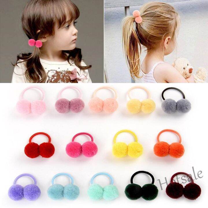 【hot Sale】 ☏ஐ C10 Baby Girls Fluffy Ball Hair Ties Beautiful Head Rope ...