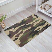 Camouflage Green Brown Geometric Floor Mat Entrance Door Mat Living Room Kitchen Rug Non-Slip Carpet Bathroom Doormat Home Decor