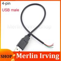 Merlin Irving Shop 0.3m 1m 2m 2 Pin 4 pin USB 2.0 A Female Male Jack Power Charging Deta Cable Extension Wire Connector DIY 5V Adapter