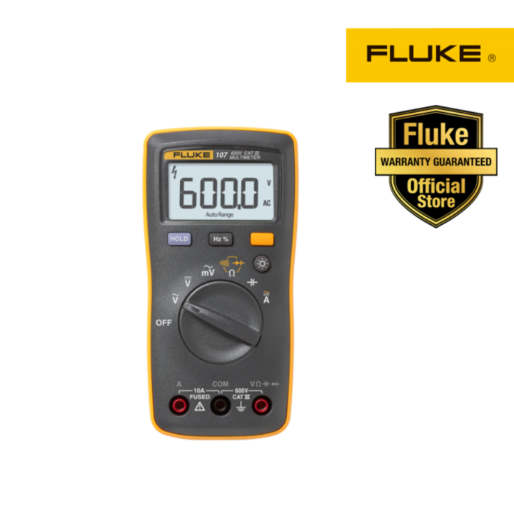 Fluke 107 Palm-sized Digital Multimeter, CAT III 600V Safety Rated | Lazada