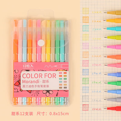 12PcsSet Fine Line Drawing Gel Pen Set 0.4mm Morandi 12 Colors School Stationery Suppliers Presented By Kevin&amp;sasa Crafts