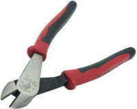 Klein Tools J228-8 Pliers, Diagonal Cutting Pliers with Dual-Material Journeyman Handles, Short Jaws and Beveled Cutting Edges, 8-Inch