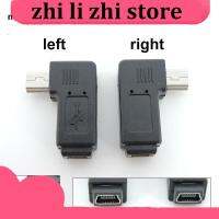 zhilizhi Store 1/2/5pcs Mini USB 5pin elbow male to female 90 degree adapter M to F Left and right angle Extended adapter converter connector