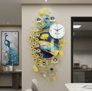 Đồng hồ treo tường kim trôi hình con công khổng tước decor trang trí phòng