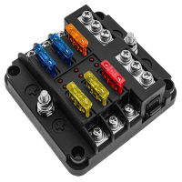 YJ-FB014 32V 6 Ways Fuse Box Terminal Block Holder for Car Marine Boat Yacht RV 6 Ways Negative Fuse Box