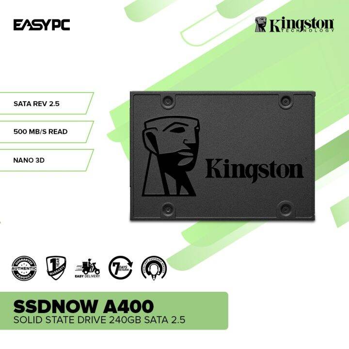 ☁EasyPC Kingston SSDNow A400 240GB Solid State Drive Sata 2.5. Brand