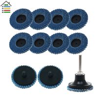 11Pcs 2 Inch Flap Discs 80 Grit Pad Holder Quick Change Grinding Wheels Rotary Tools Die Grinder Drill Polishing