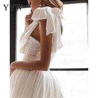 Elegant White Tube Top Long Dress Bridal Vestidos De Novia Women Bandage One Shoulder Sequin Wedding Dresses 2022 Spring Summer