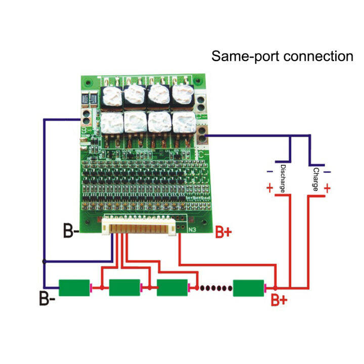 bms-13s-48v-50a-18650-li-ion-li-ion-แบตเตอรี่ป้องกัน-pcb-board-li-ion-แบตเตอรี่ป้องกันเอาต์พุต-overcharge-พร้อม-balance