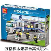 ProudNada Toys ของเล่นเด็กชุดตัวต่อเลโก้รถคอนเทนเนอร์ตำรวจ WANGE POLICE 395 PCS 52013