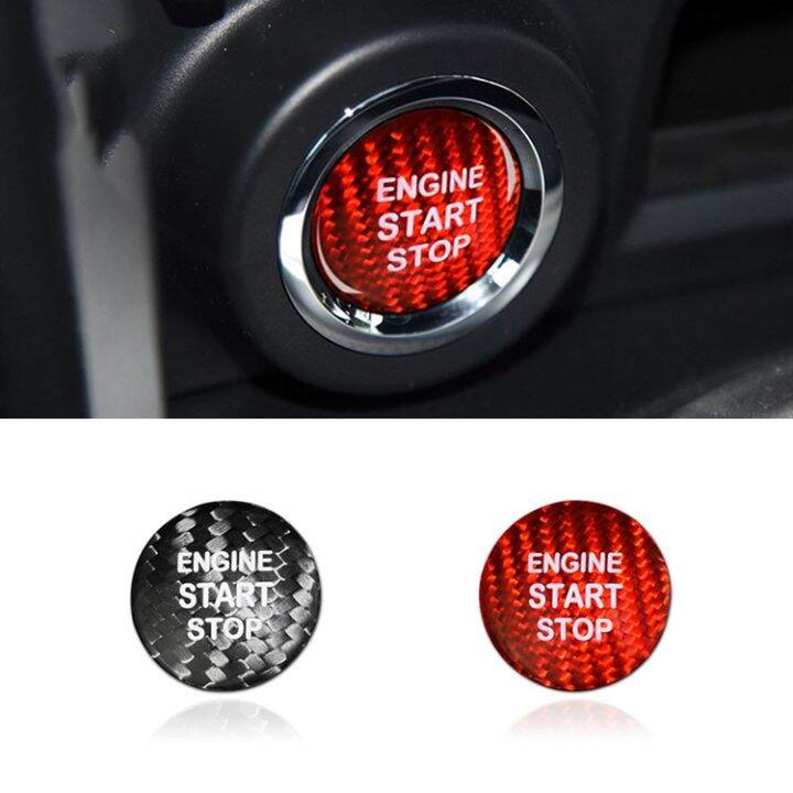 Real Carbon Fiber Start Stop Engine Cover Sticker For Toyota Highlander