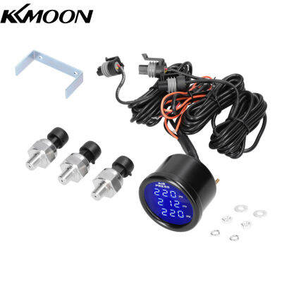 KKmoon Triple Air Pressure Guage LED ดิจิตอล Air Suspension Gauge 0-220PSI 3Pcs 1/8NPT เซ็นเซอร์