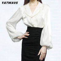 YATWAVS มาใหม่ล่าสุดแฟชั่นประดับด้วยลูกปัดเสื้อสตรีออกแบบวินเทจแขนโคมไฟเสื้อลำลองฤดูร้อนสุภาพสตรีสำนักงานเสื้อ