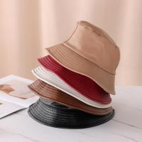 JUNIVE หมวกกันแดดหนังผ้าพันแข้งกันน้ำแบบปรับได้หมวกชาวประมง Topi Bucket PU