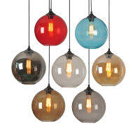 Loft Vintage Antique Industrial 6 Color Glass Ball Pendant Lights Fixtures for Kitchen Restaurant DiningLiving Room Cafe Bar