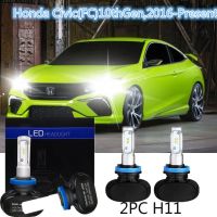 รับประกัน1ปี Bright H11โคมไฟ LED ไฟหน้าสำหรับ Honda Civic(FC)10ThGen,2016-ปัจจุบันไฟฉายติดศีรษะไฟหน้าสีขาว