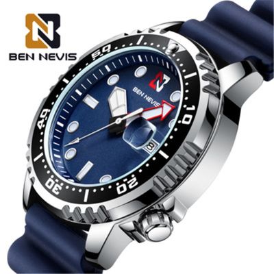 Ben Nevis 2020 Sport Quartz Watch For Men Date Calendar Silicone Strap Waterproof Blue Bracelet Male Clock Relogios Masculino