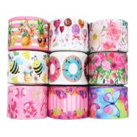 [HOT!] 10 Yards Flowers/Cake Printed Grosgrain Ribbon 1.5 quot; 38MM For Hair Bows DIY Crafts Handmade Accessories M19042402